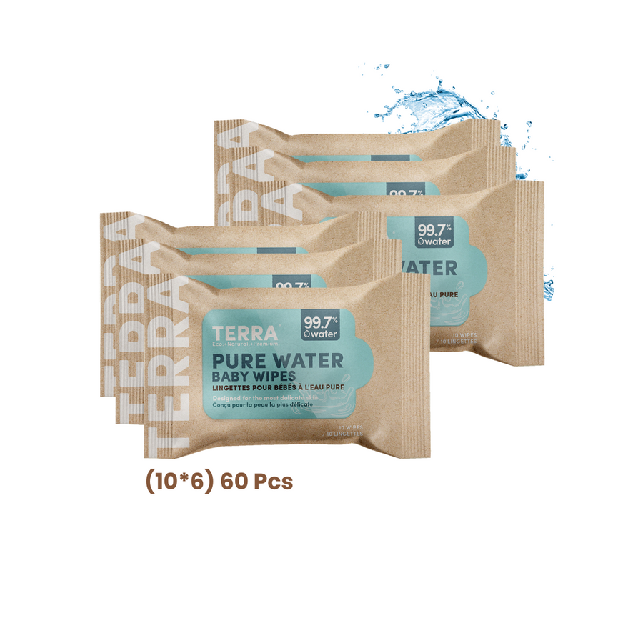 TERRA Pure Water Baby Wipes Mini Pack 10 Wipes