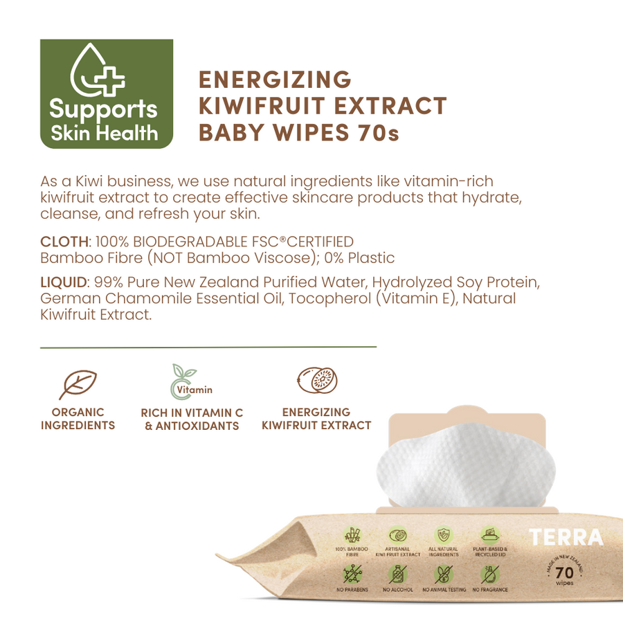 TERRA Kiwifruit Extract Baby Wipes 70s