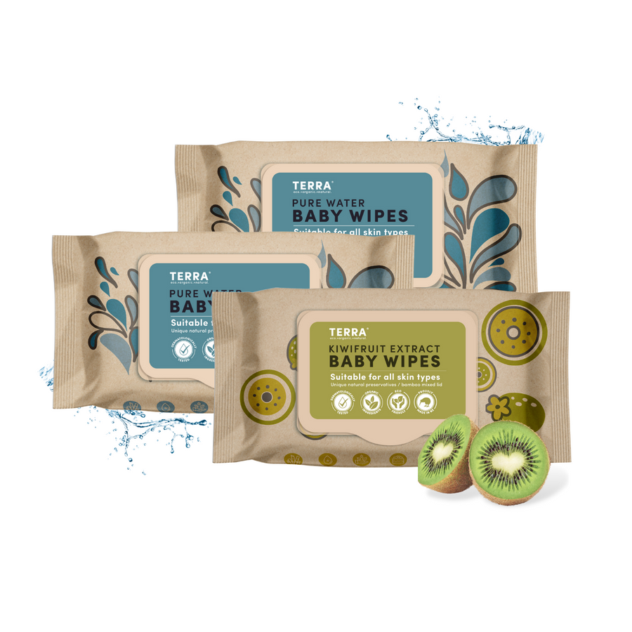 Terra Baby Wipes Pack of 3 (Kiwi, Water & Manuka Honey)