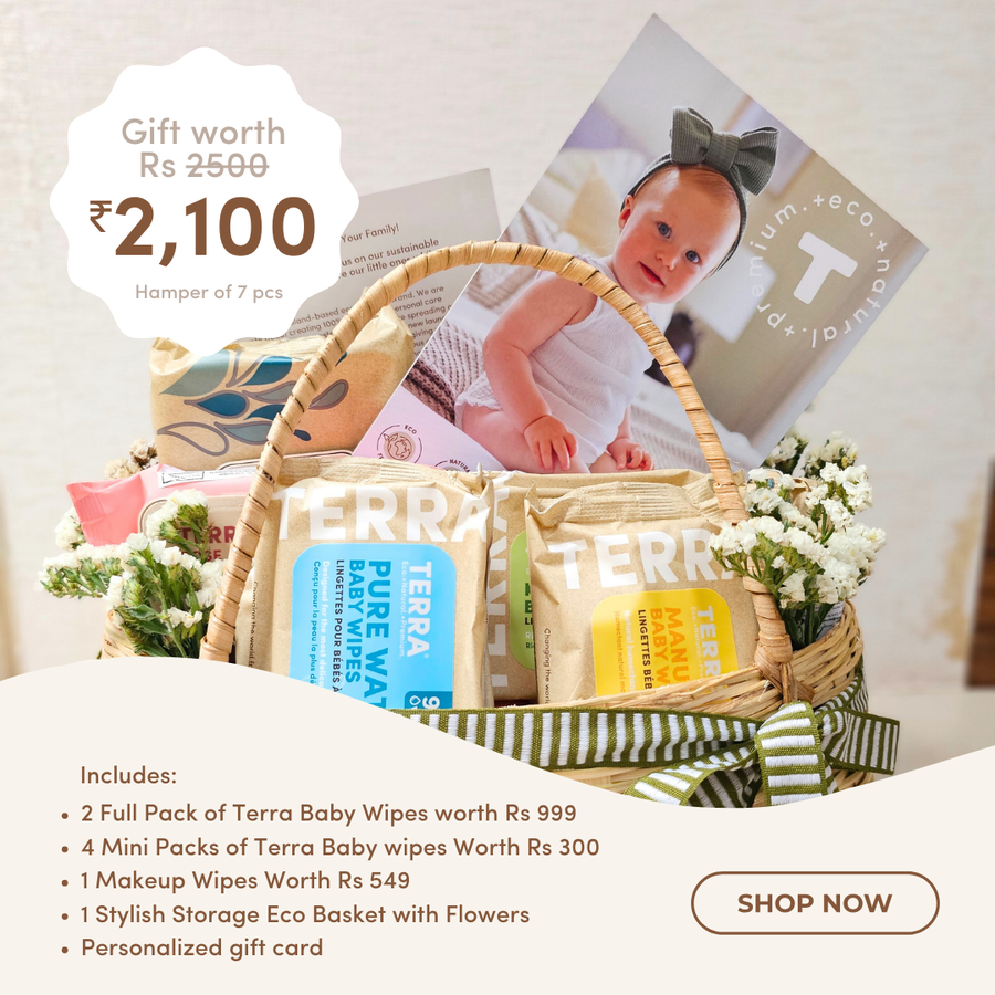 TERRA Eco Premium Baby Wipes Basket - Gift Hamper