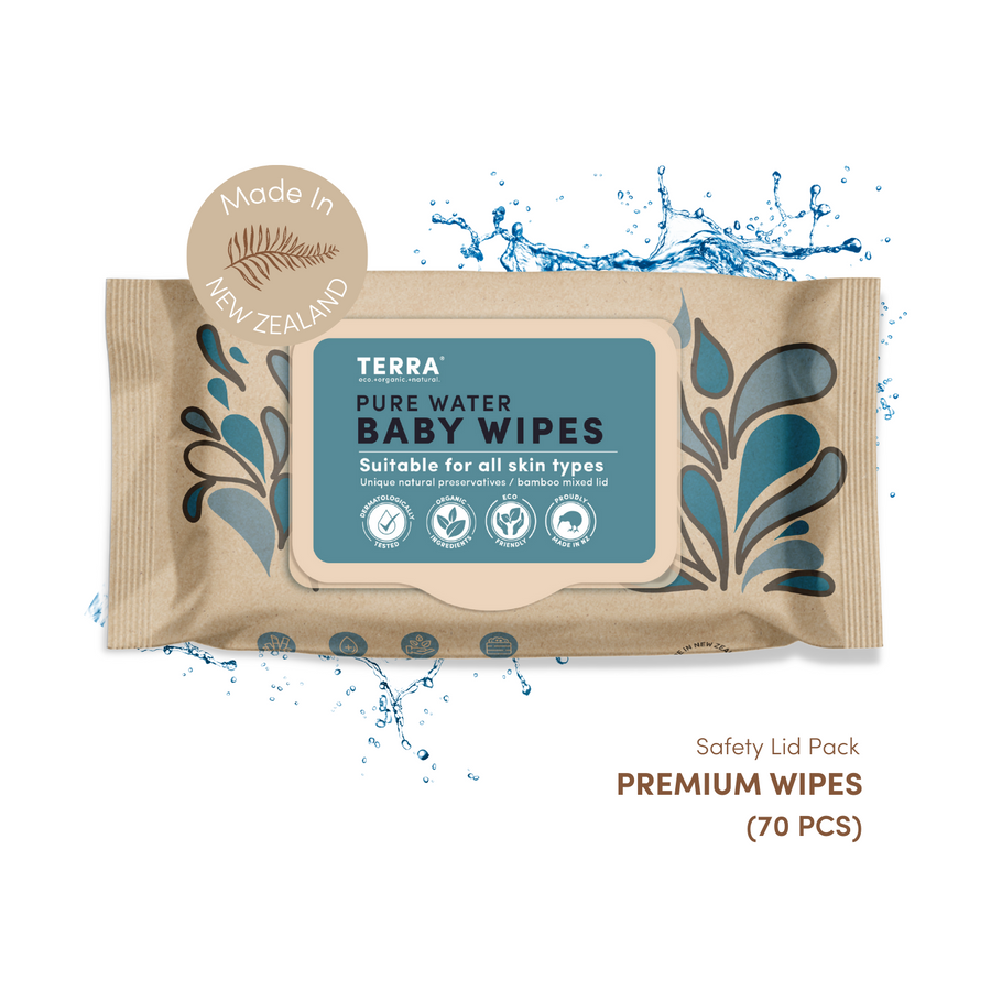 Terra Baby Wipes Pack of 3 (Kiwi, Water & Manuka Honey)