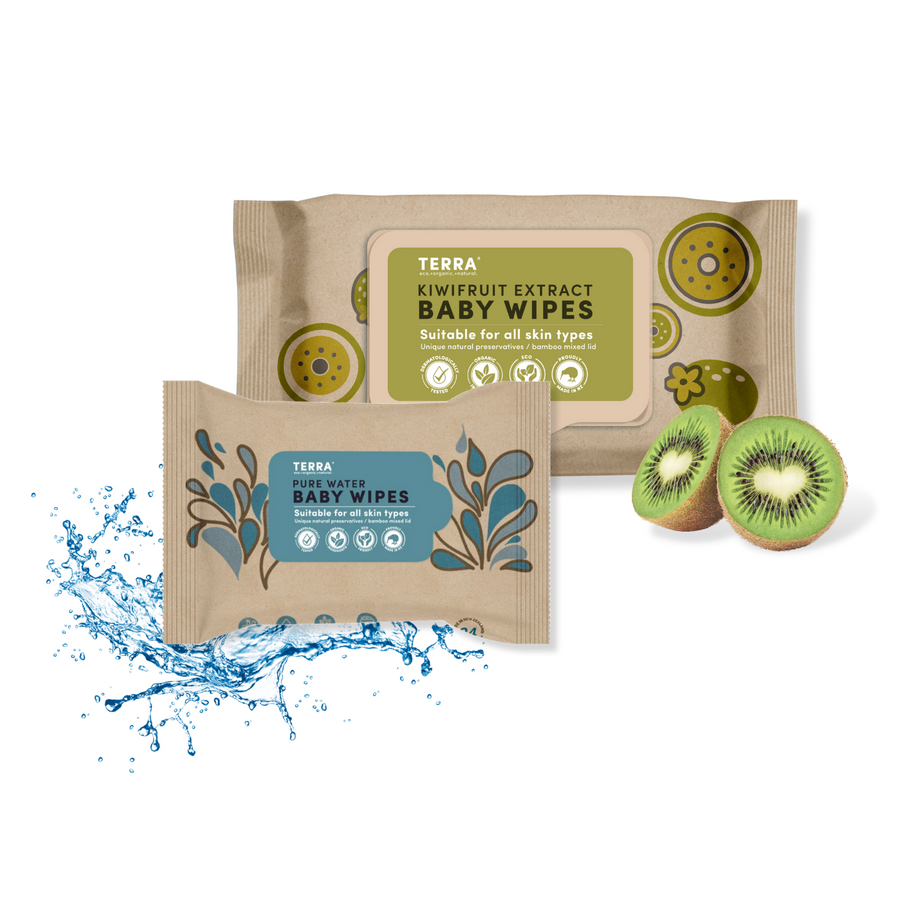 Terra Baby Wipes Travel & Full Pack Bundle Pack of 2