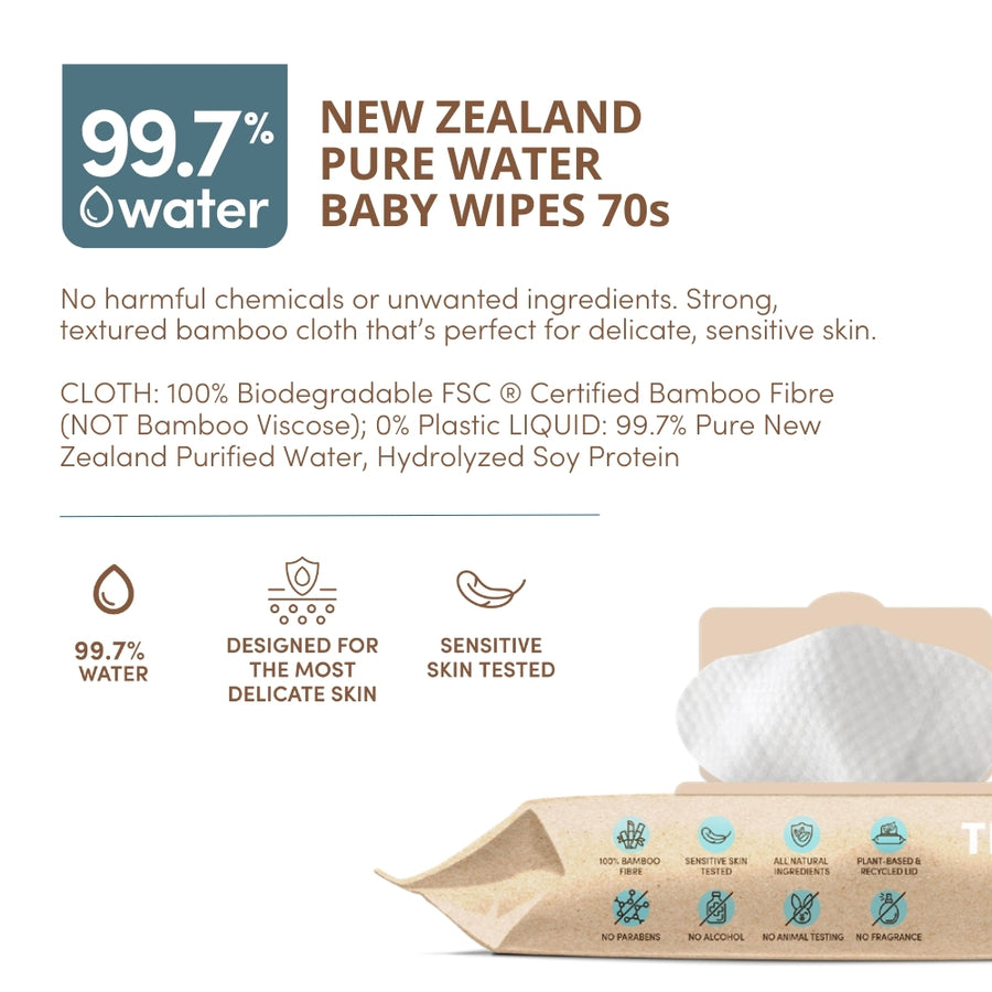 TERRA Pure Water Baby Wipes Mini Pack 10 Wipes