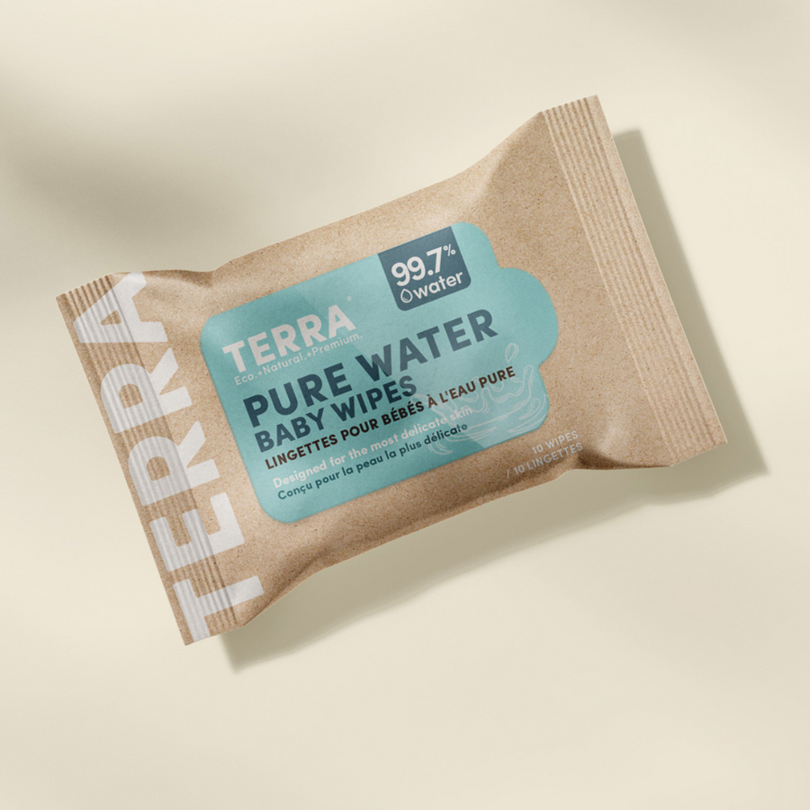TERRA Pure Water Baby Wipes Mini Pack 10 Wipes