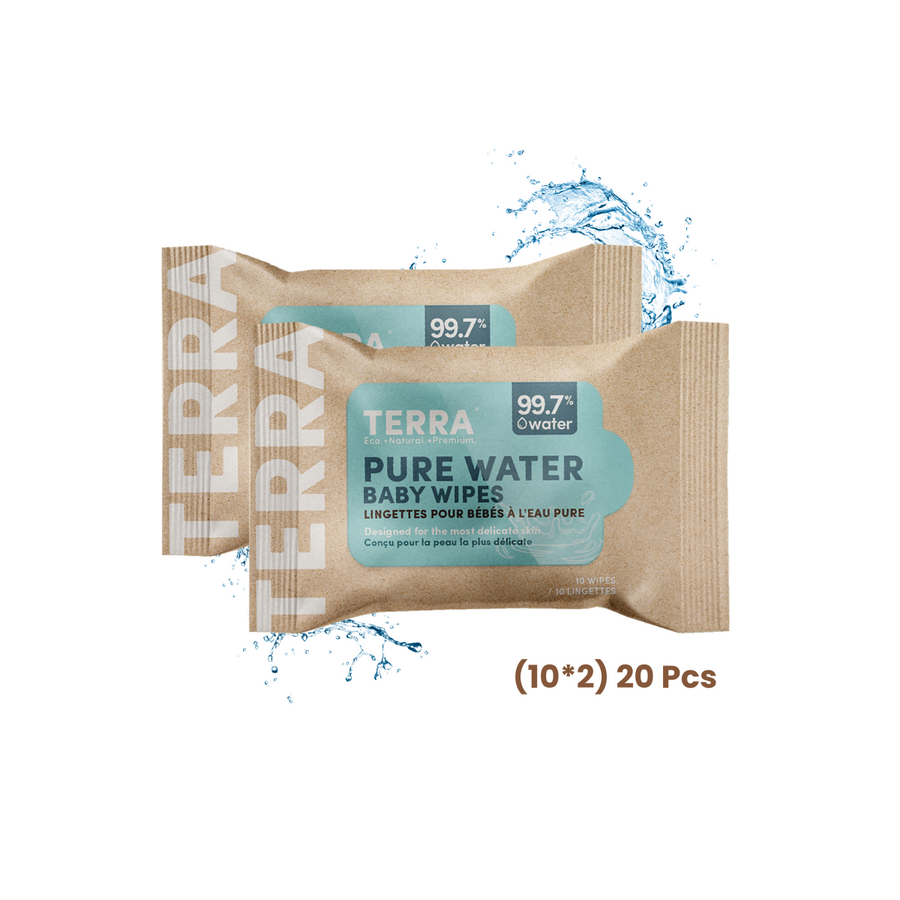 TERRA Pure Water Baby Wipes Mini Pack 10 Wipes