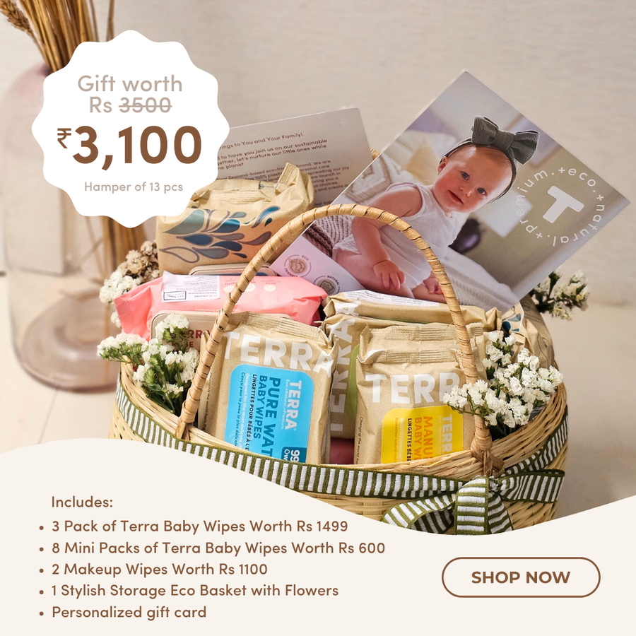 TERRA Eco Premium Baby Wipes Basket - Gift Hamper