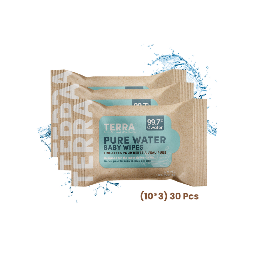 TERRA Pure Water Baby Wipes Mini Pack 10 Wipes