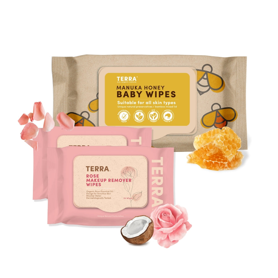 TERRA Wipes - Mom & Baby Wipes (Pack of 3)