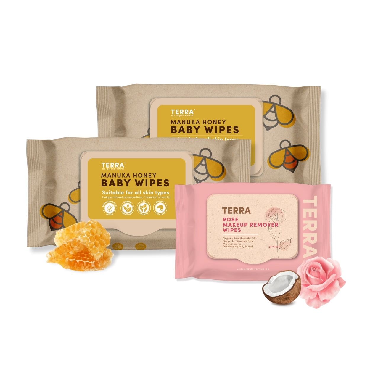 2 Pack Honey Wipes + Makeup Wipes