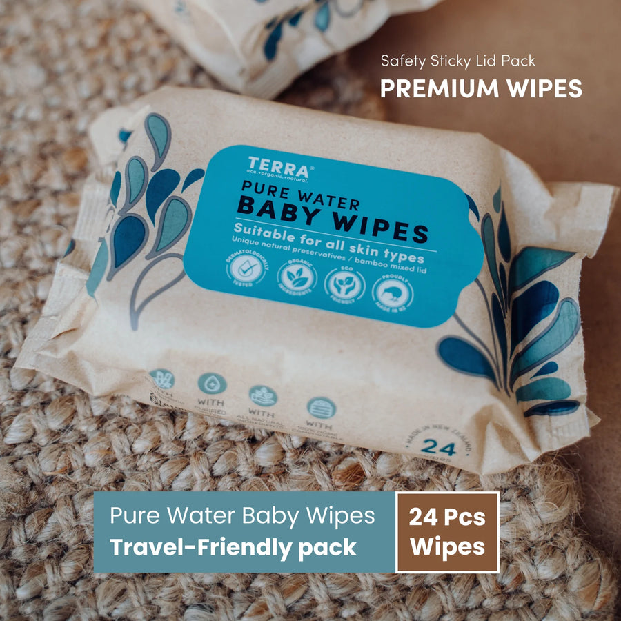 TERRA Pure Water Baby Wipes Travel Pack 24s